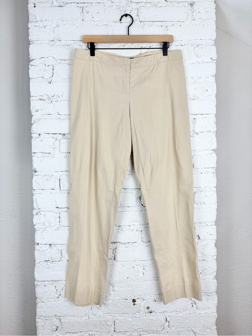 Lafayette 148 Tan Linen Cotton Blend Trouser Pants 6
